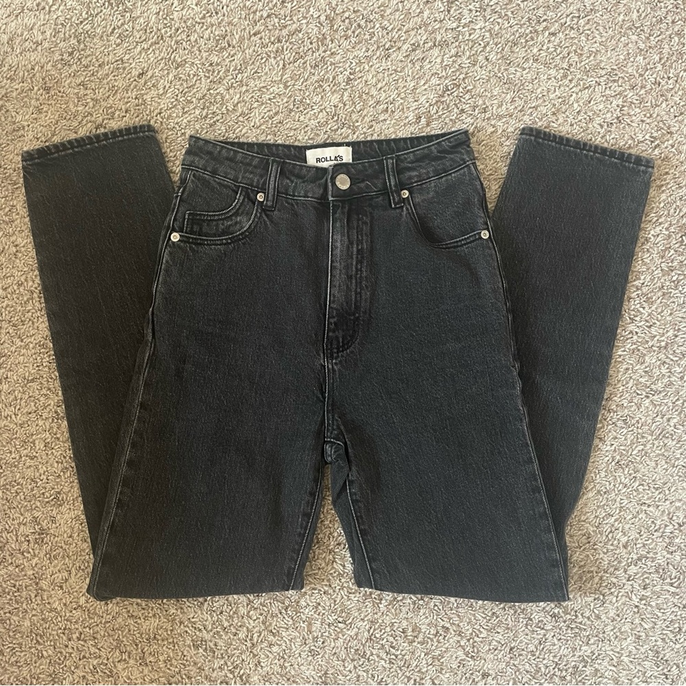 Rolla's Dusters High Rise Jeans in Black - Picture 2 of 8